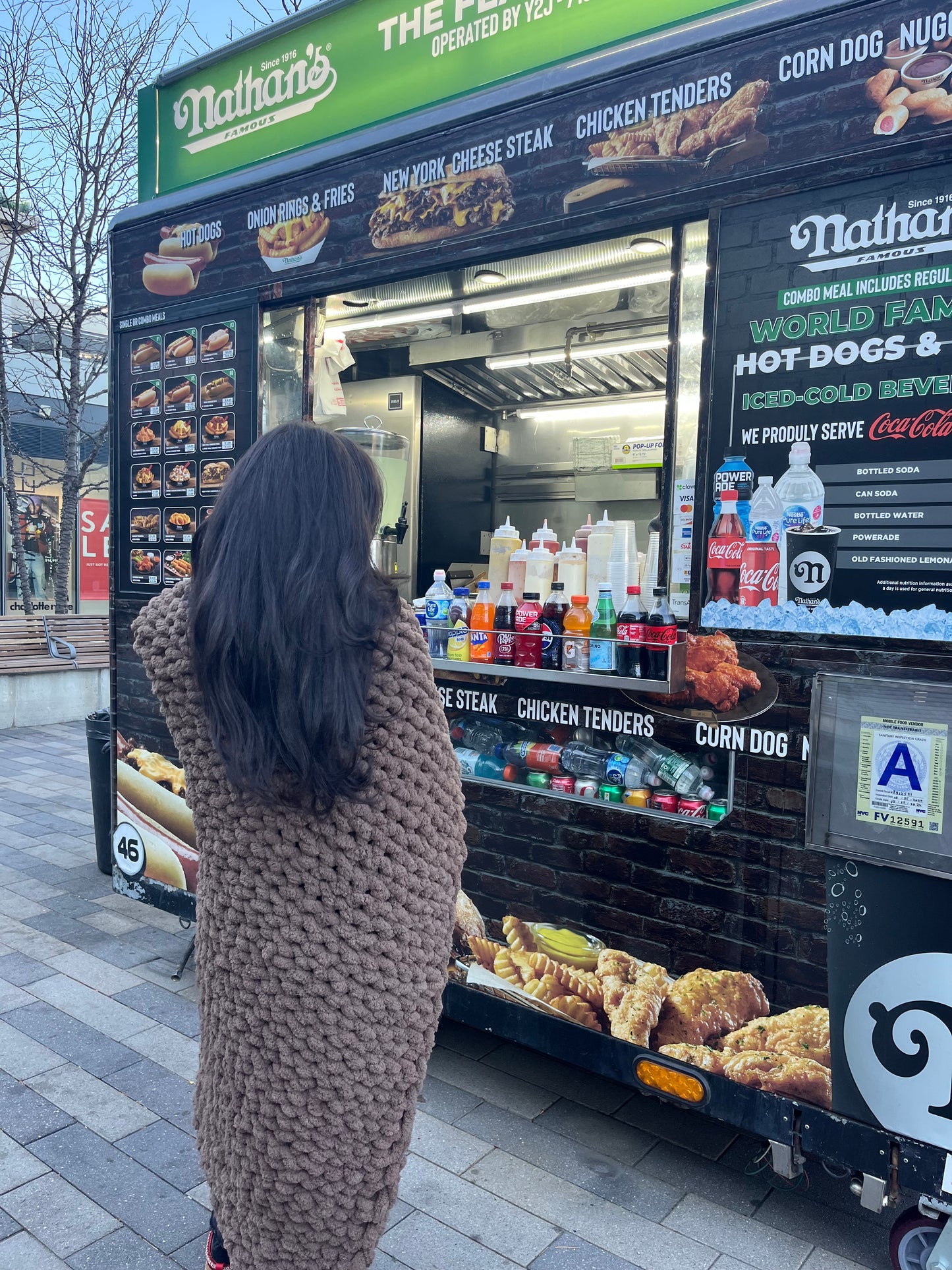 Brown Herringbone Chunky Knit Throw