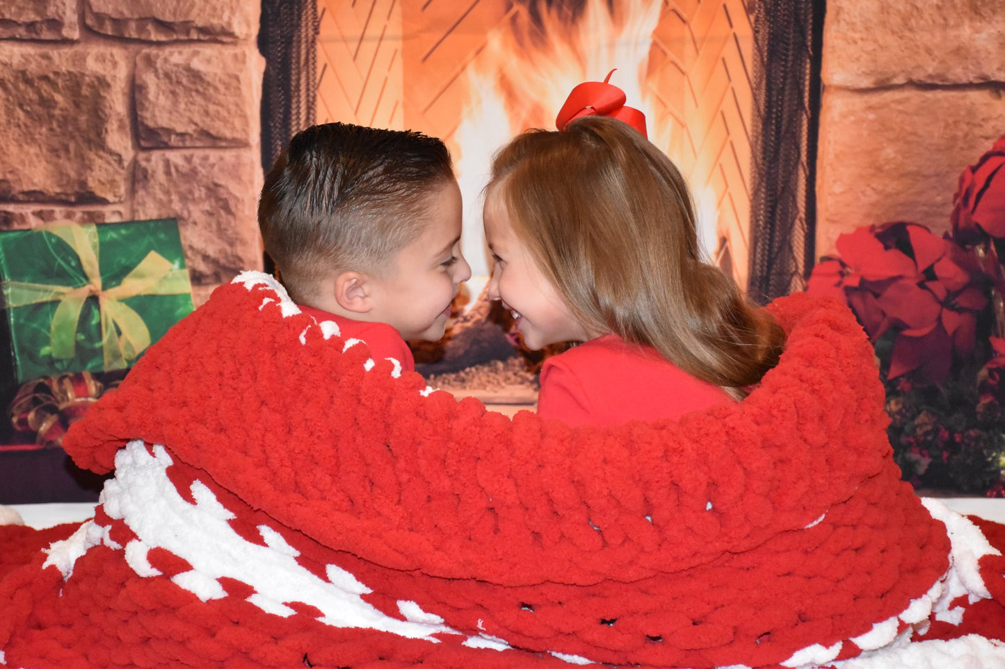 Candy Cane Inspired Chunky Knit Throw