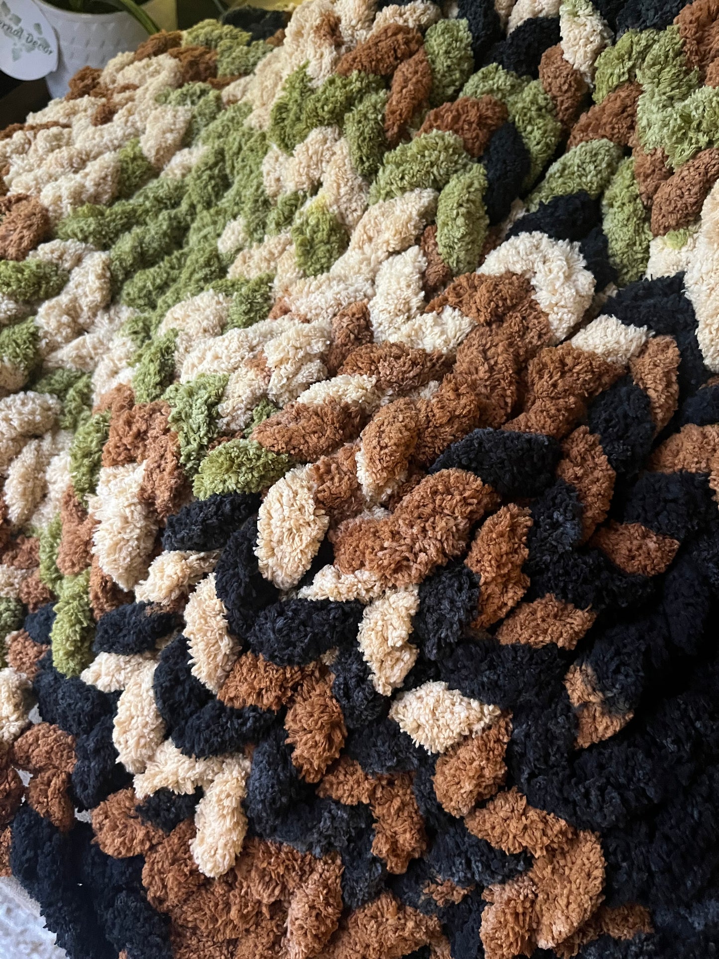 Camo Chunky Knit Throw