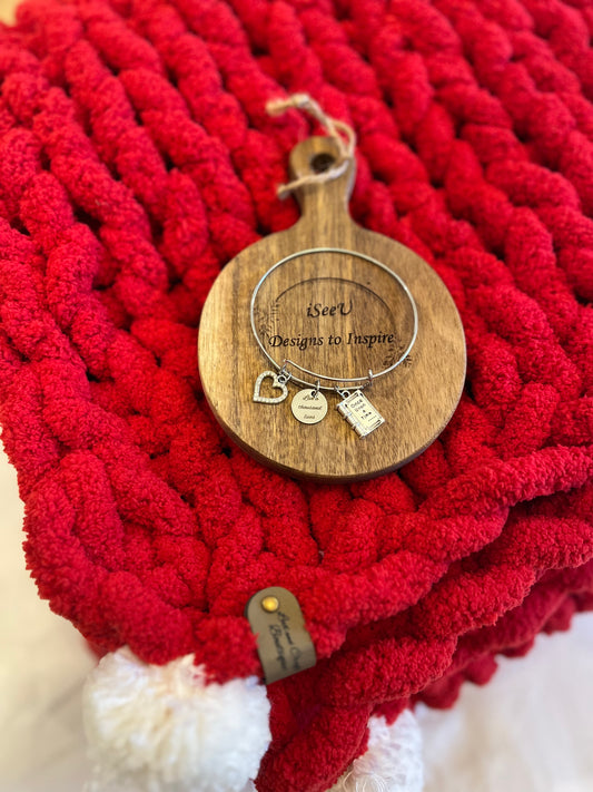 Holiday Red Blanket & Bracelet