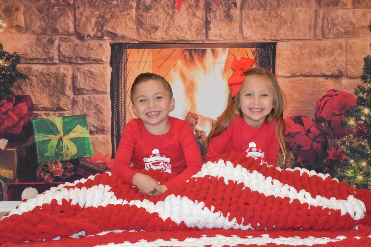 Candy Cane Inspired Chunky Knit Throw