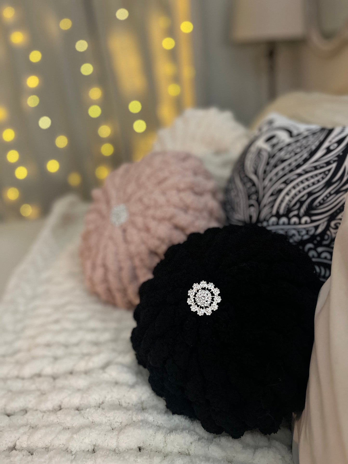 Chunky Round Knit Accent Pillow